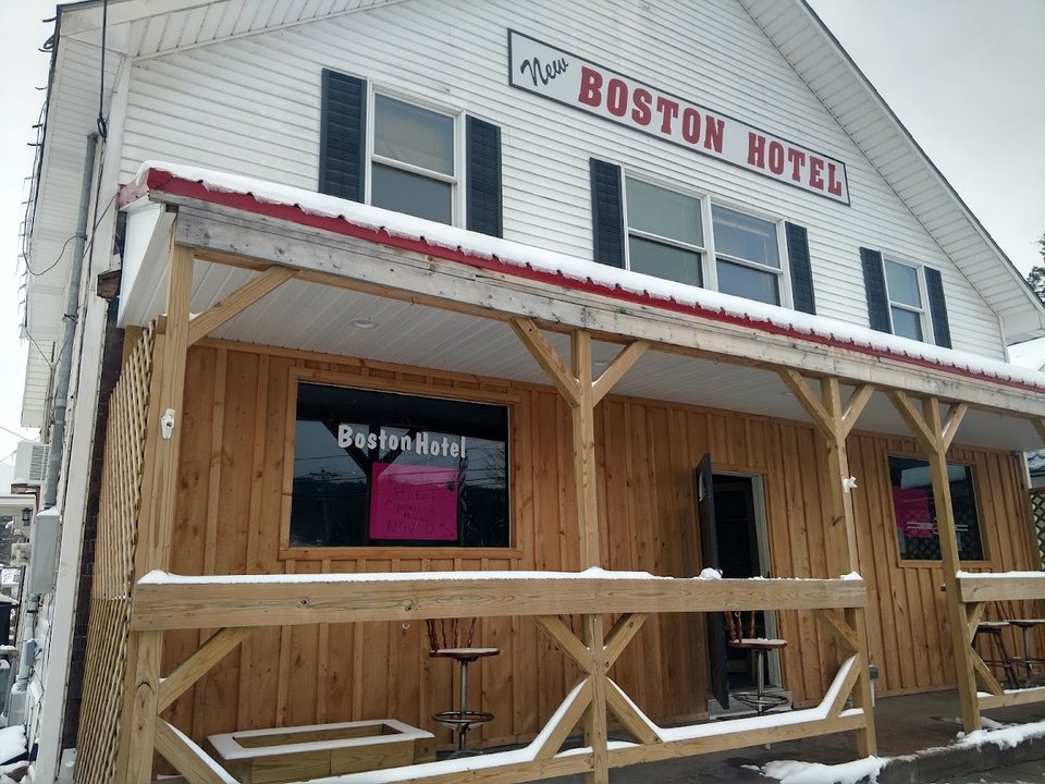 Front view of the Boston Hotel restaurant.